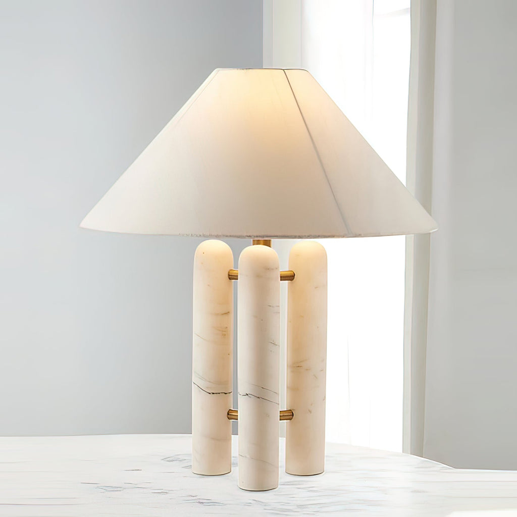 Lampe à poser moderne Gunder en Marbre Blanc