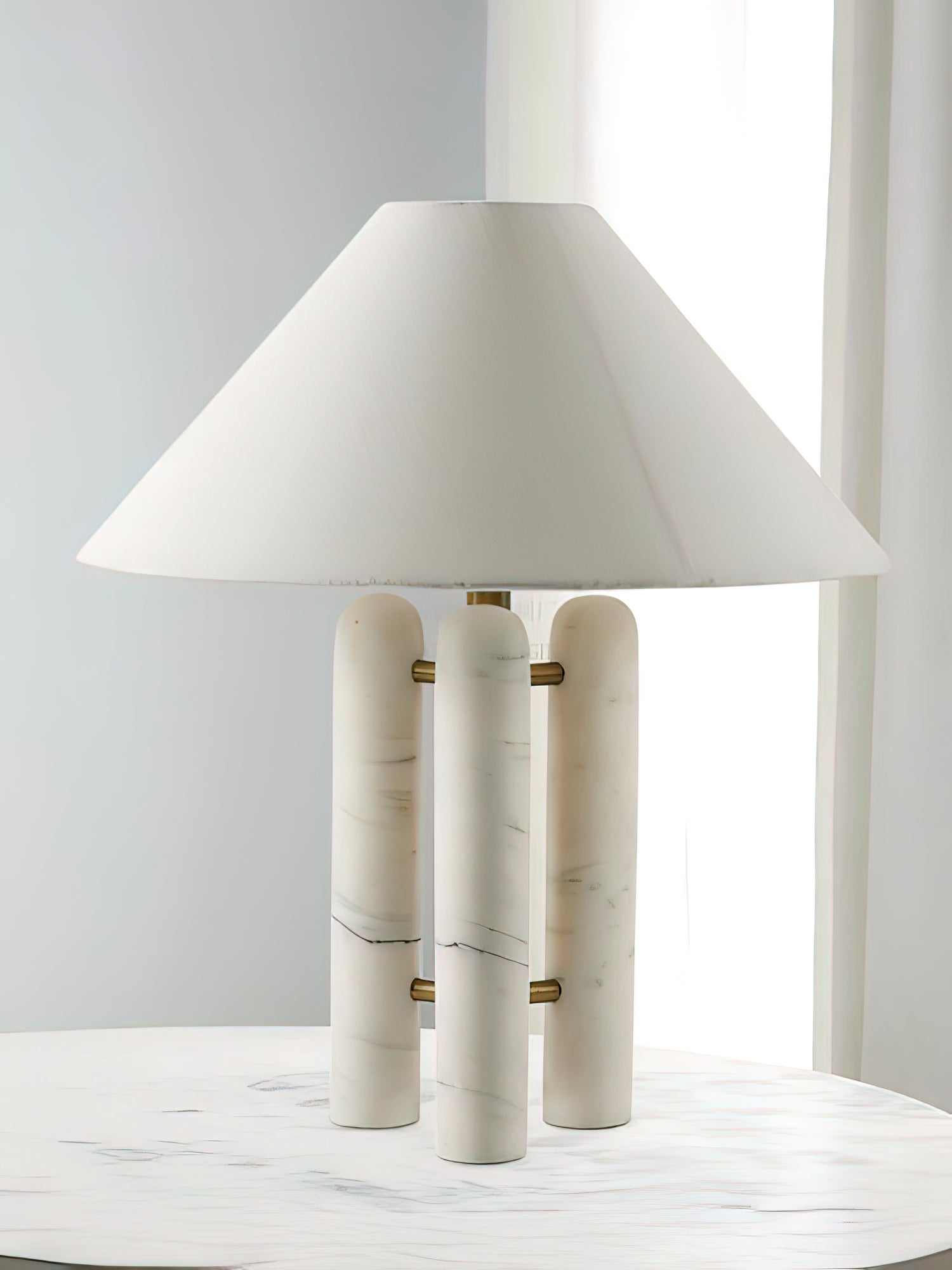 Lampe à poser moderne Gunder en Marbre Blanc