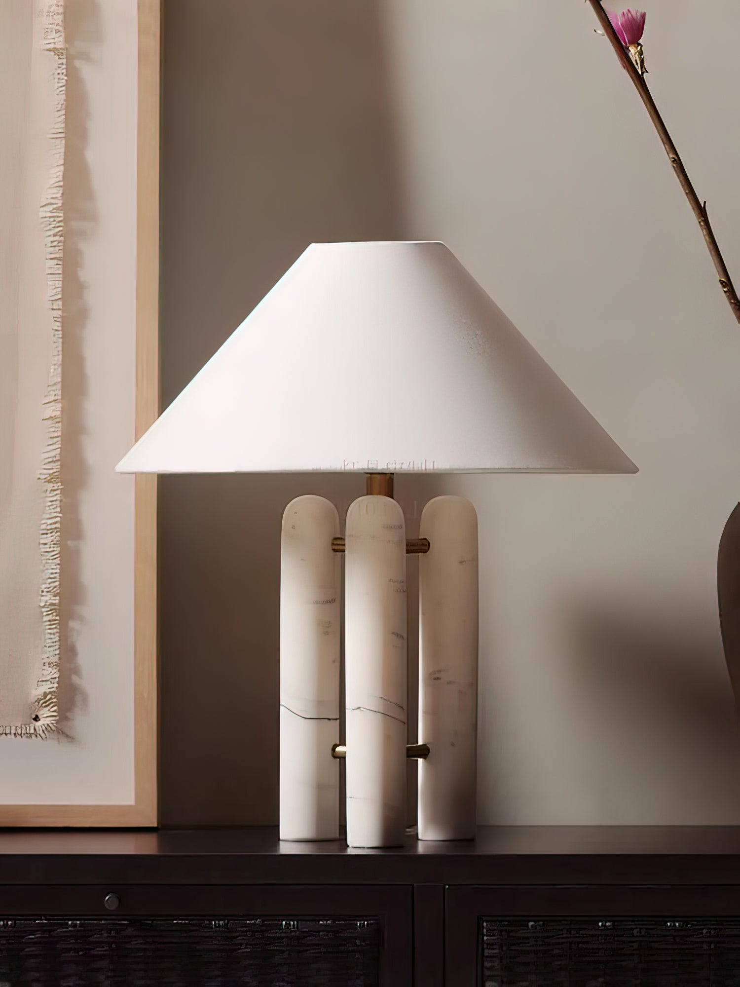 Lampe à poser moderne Gunder en Marbre Blanc
