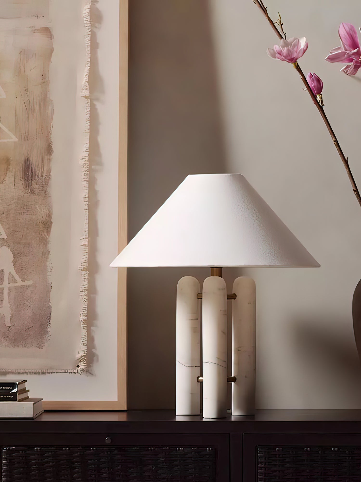 Lampe à poser moderne Gunder en Marbre Blanc