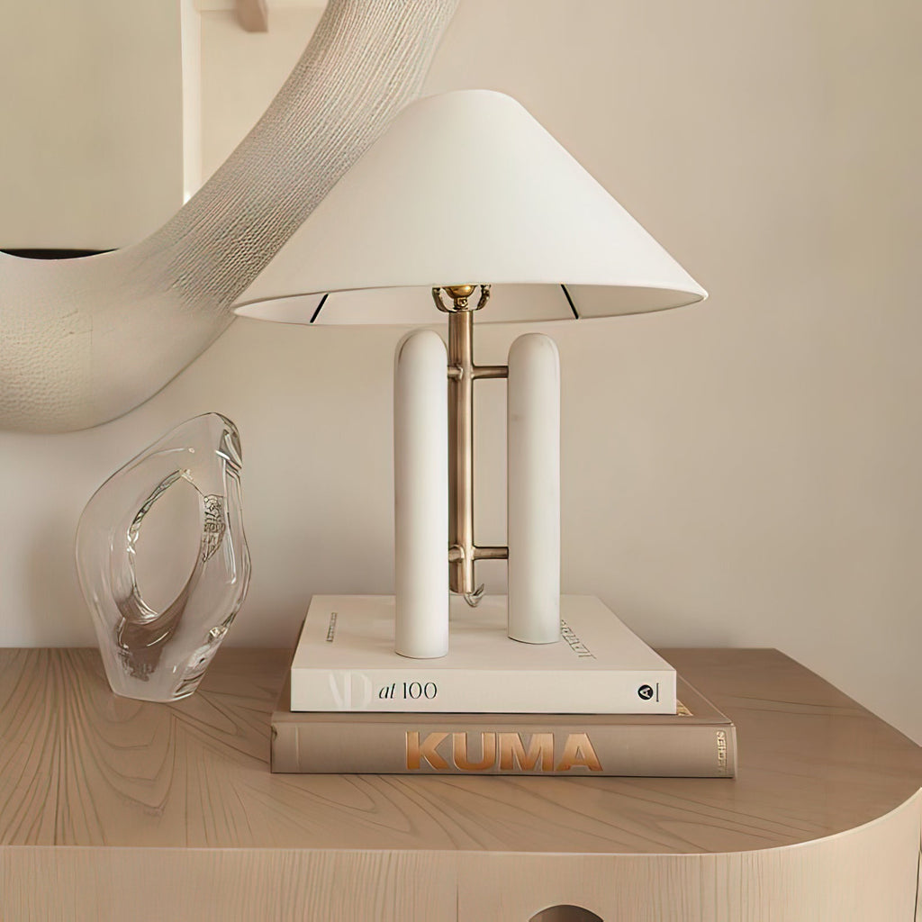 Lampe à poser moderne Gunder en Marbre Blanc