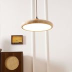 Suspension moderne Klaas en Travertin jaune et bois