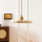 Suspension moderne Klaas en Travertin jaune et bois