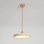 Suspension moderne Klaas en Travertin jaune et bois