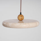 Suspension moderne Klaas en Travertin jaune et bois