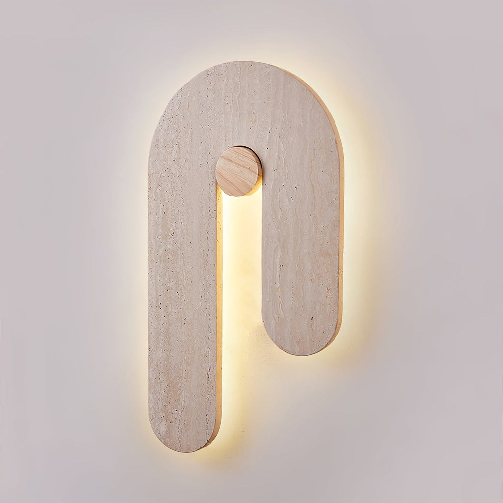 Applique murale moderne Morse en Travertin jaune