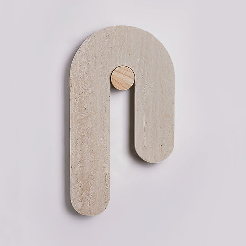 Applique murale moderne Morse en Travertin jaune