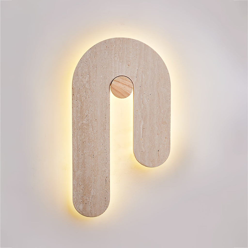 Applique murale moderne Morse en Travertin jaune