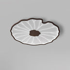 Plafonnier Shaw feuille de lotus en finition noyer