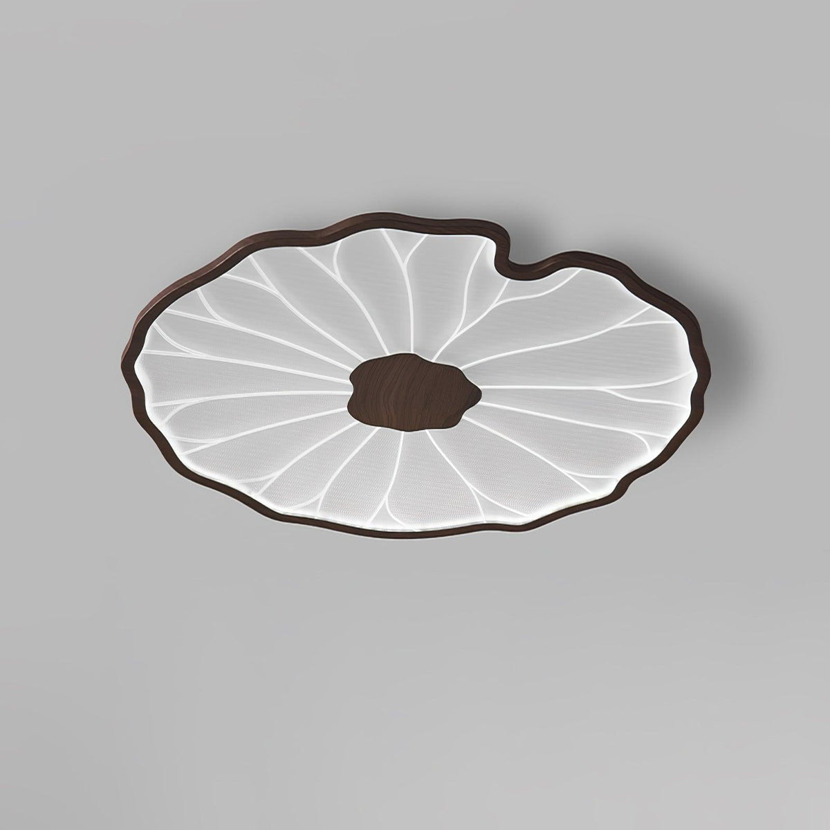 Plafonnier Shaw feuille de lotus en finition noyer