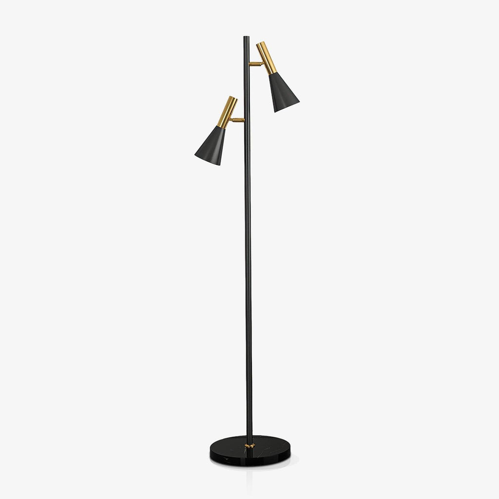 Lampadaire minimaliste Asen en Métal, Marbre, Fer Noir
