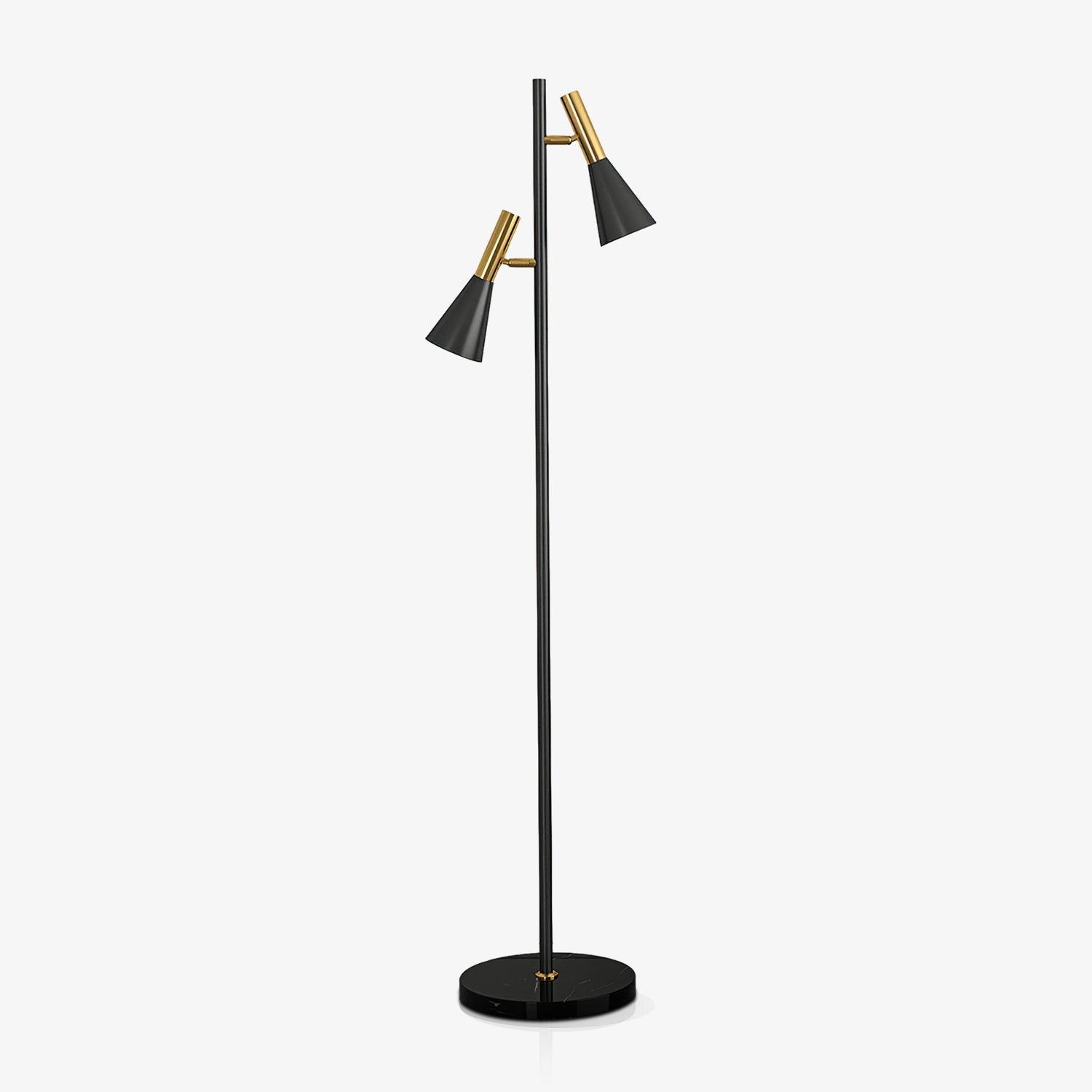 Lampadaire minimaliste Asen en Métal, Marbre, Fer Doré