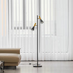 Lampadaire minimaliste Asen en Métal, Marbre, Fer Doré