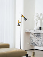 Lampadaire minimaliste Asen en Métal, Marbre, Fer Noir