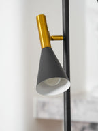 Lampadaire minimaliste Asen en Métal, Marbre, Fer Doré