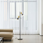 Lampadaire minimaliste Asen en Métal, Marbre, Fer Doré