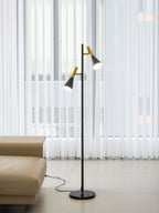 Lampadaire minimaliste Asen en Métal, Marbre, Fer Noir