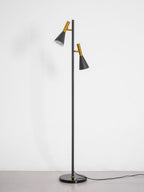 Lampadaire minimaliste Asen en Métal, Marbre, Fer Noir
