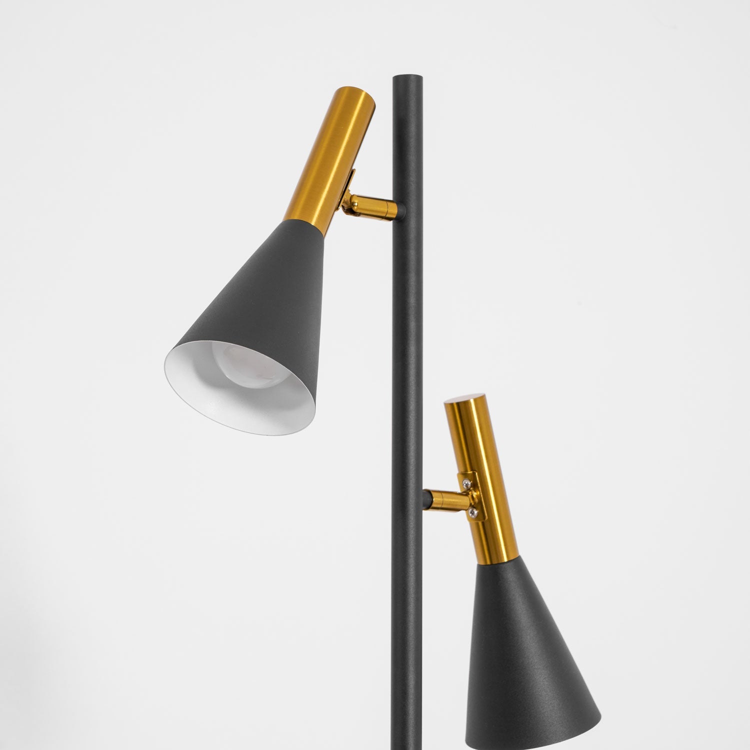Lampadaire minimaliste Asen en Métal, Marbre, Fer Noir