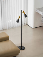 Lampadaire minimaliste Asen en Métal, Marbre, Fer Noir