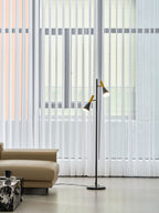 Lampadaire minimaliste Asen en Métal, Marbre, Fer Doré