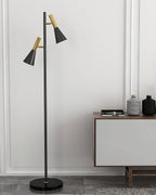 Lampadaire minimaliste Asen en Métal, Marbre, Fer Doré