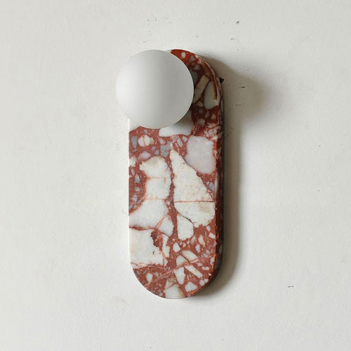 Applique murale moderne Aran en Marbre, Verre Bulgari rouge