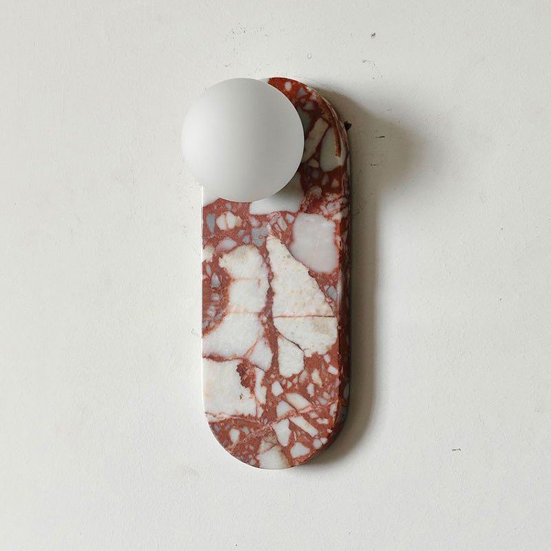 Applique murale moderne Aran en Marbre, Verre Bulgari rouge