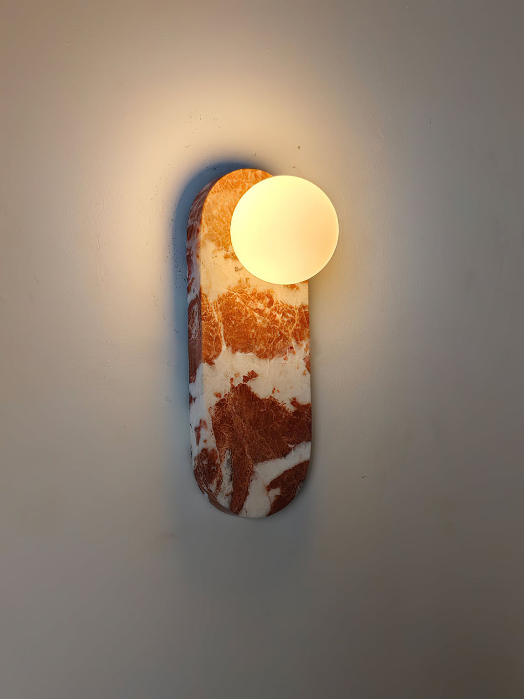 Applique murale moderne Aran en Marbre, Verre Bulgari rouge