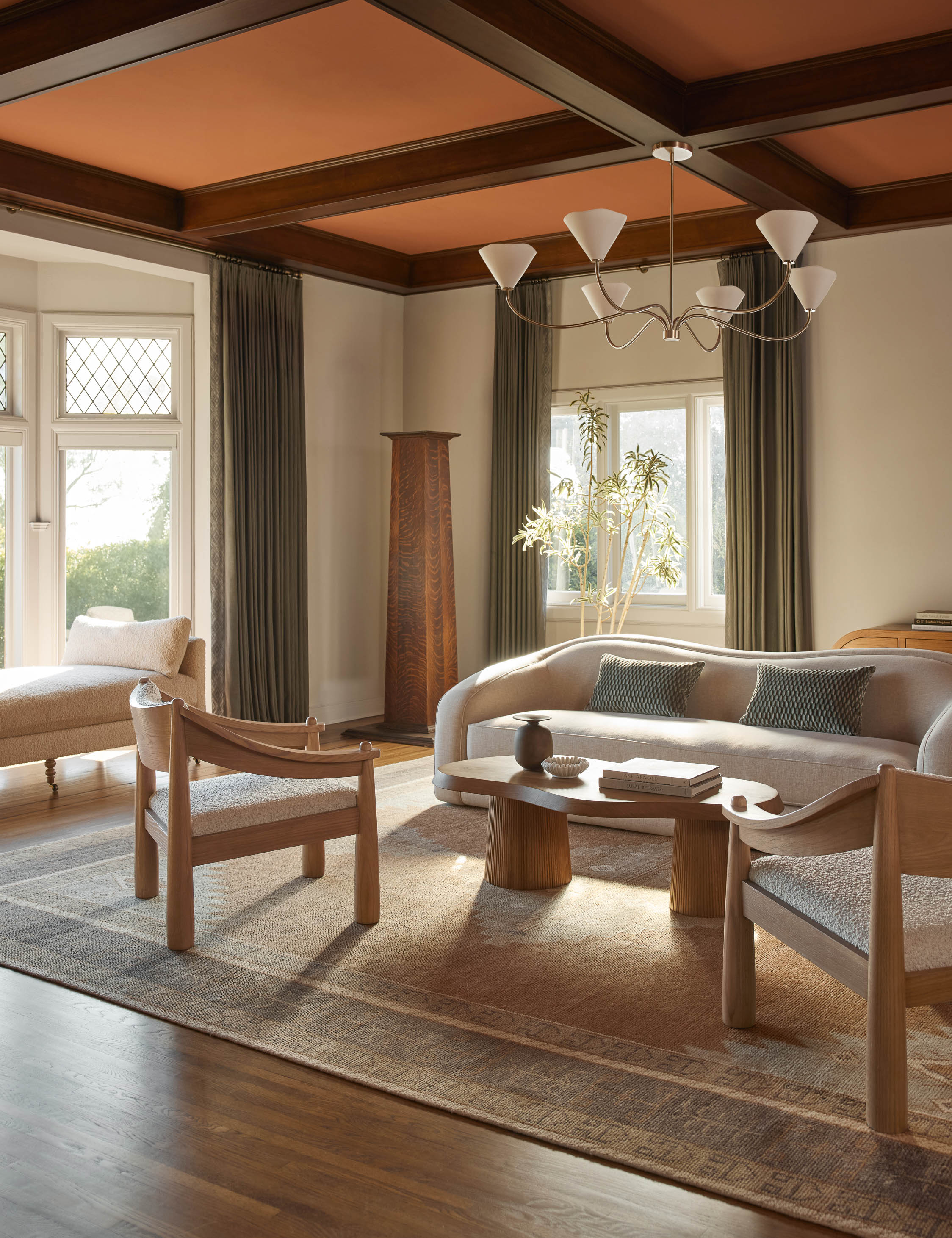 Lustre design Tiel en laiton satiné - Laiton satiné