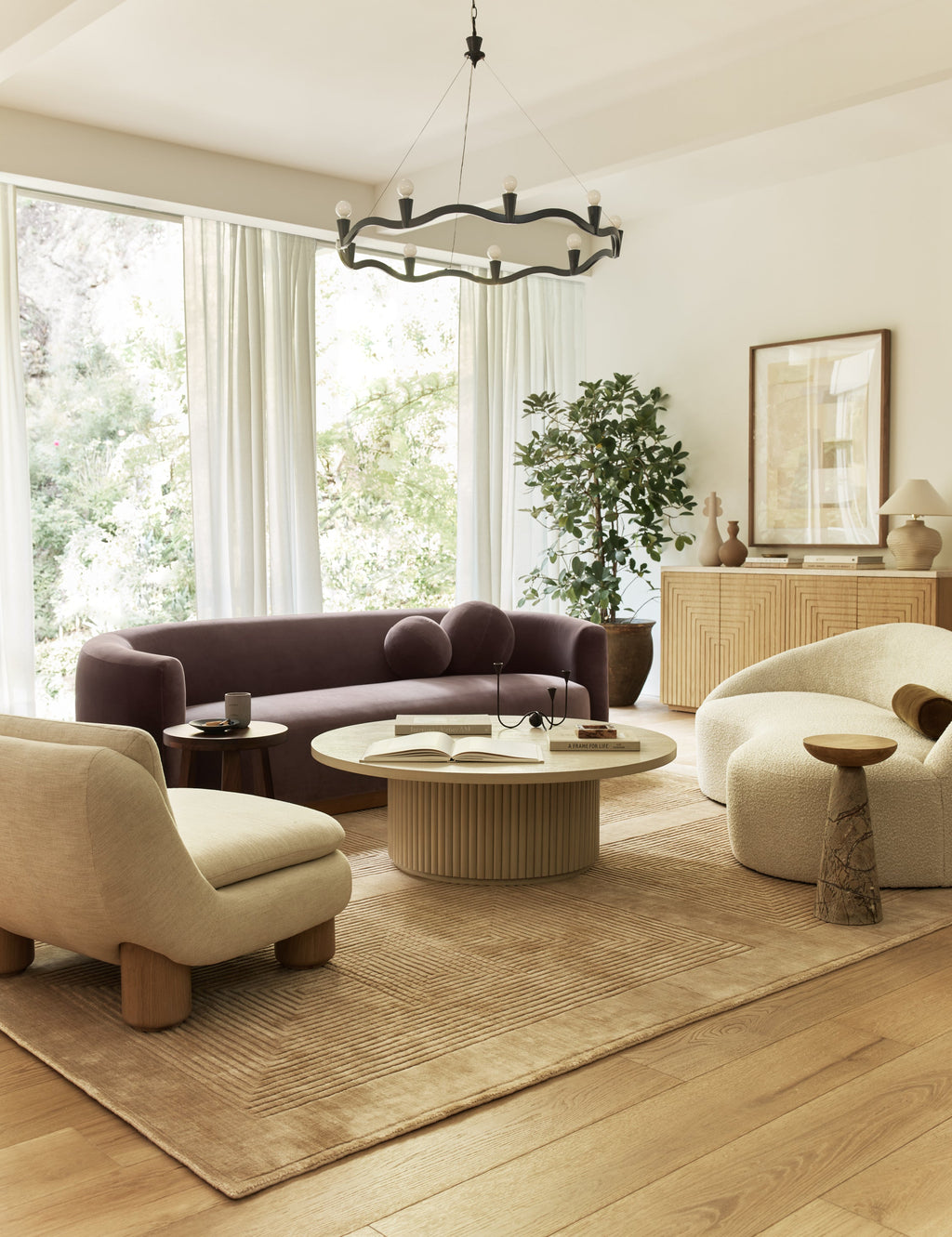 Lustre classique Johannes en laiton - Laiton