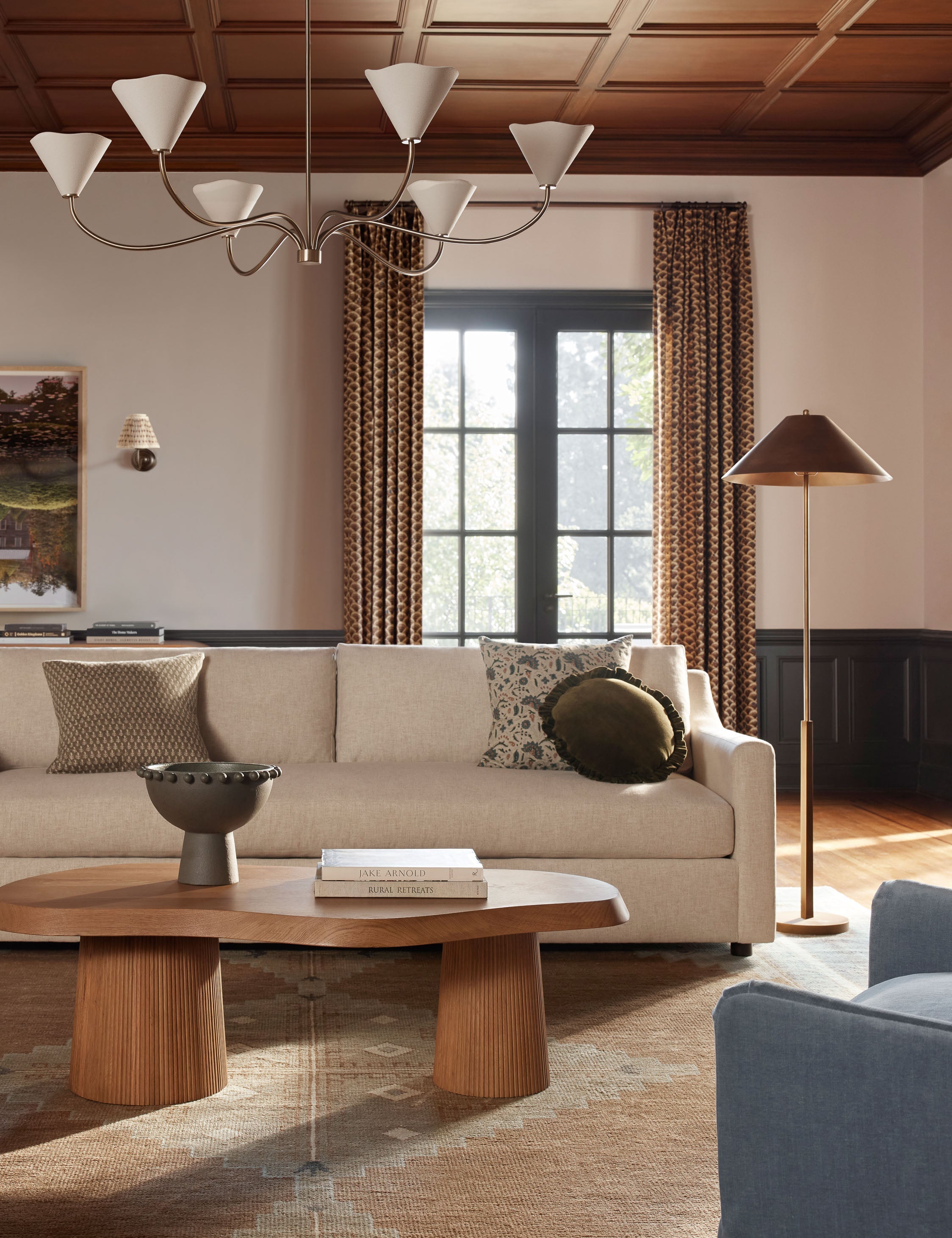 Lustre design Tiel en laiton satiné - Laiton satiné