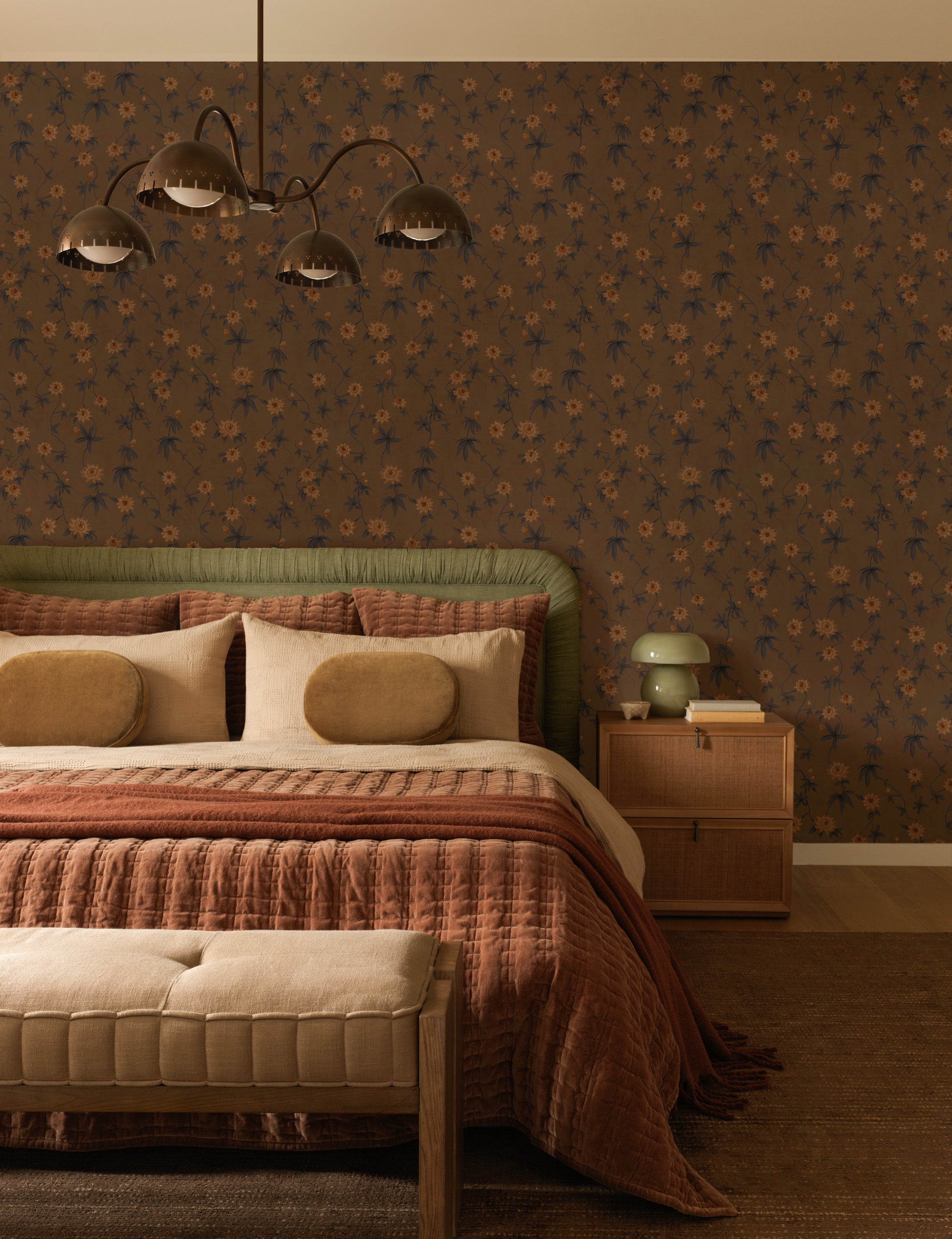 Lustre vintage Auvo en laiton bruni - Laiton bruni