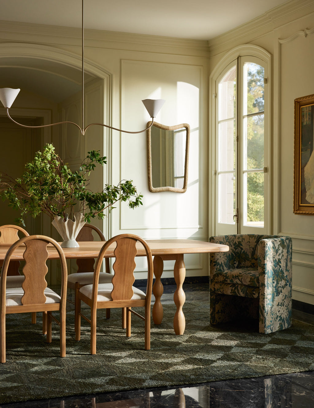Lustre design Tiel en laiton satiné - Laiton satiné