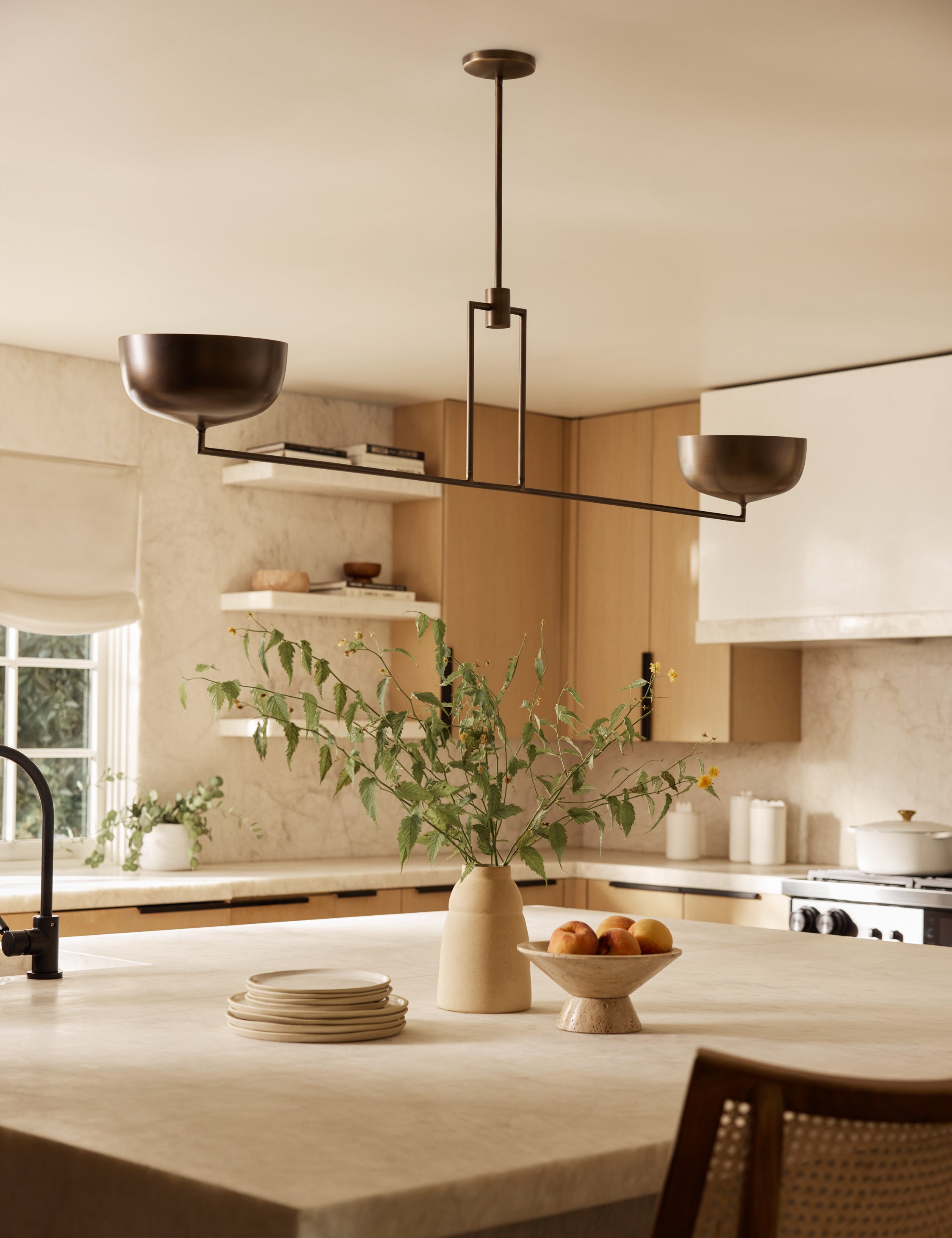 Lustre moderne Kelso en laiton bruni - Laiton bruni