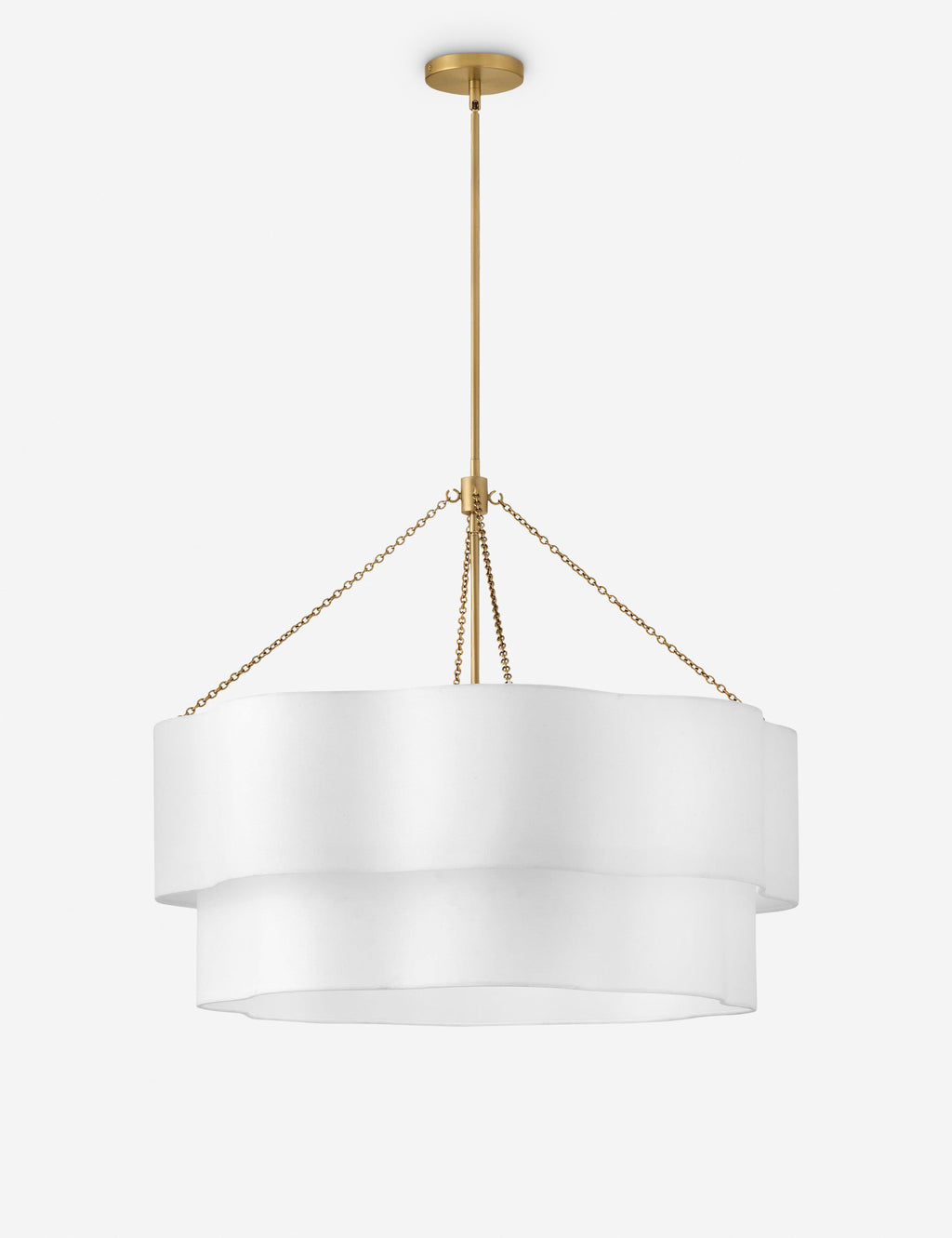 Lustre moderne Pearson en laiton ancien - Laiton ancien