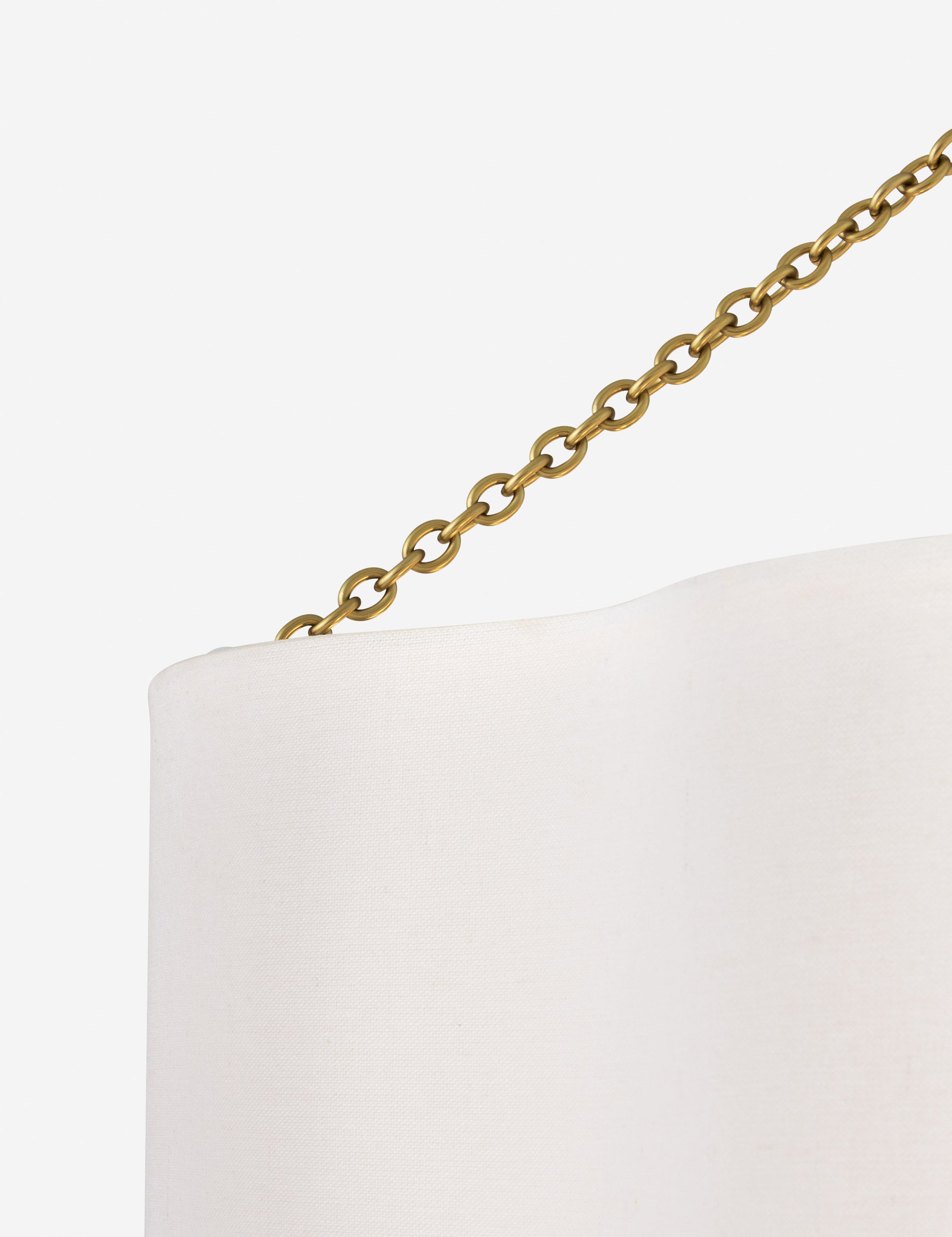 Lustre moderne Pearson en laiton ancien - Laiton ancien