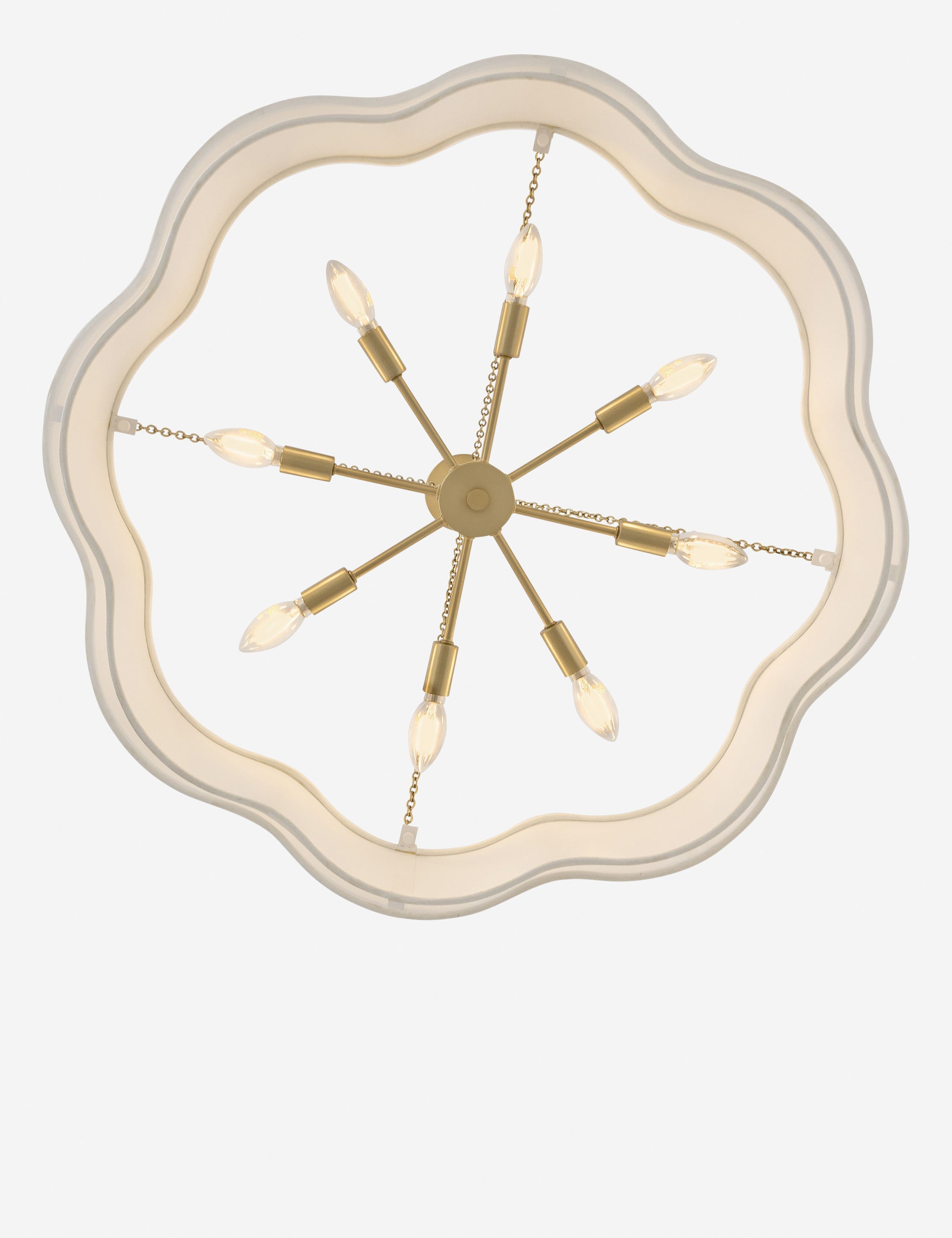 Lustre moderne Pearson en laiton ancien - Laiton ancien