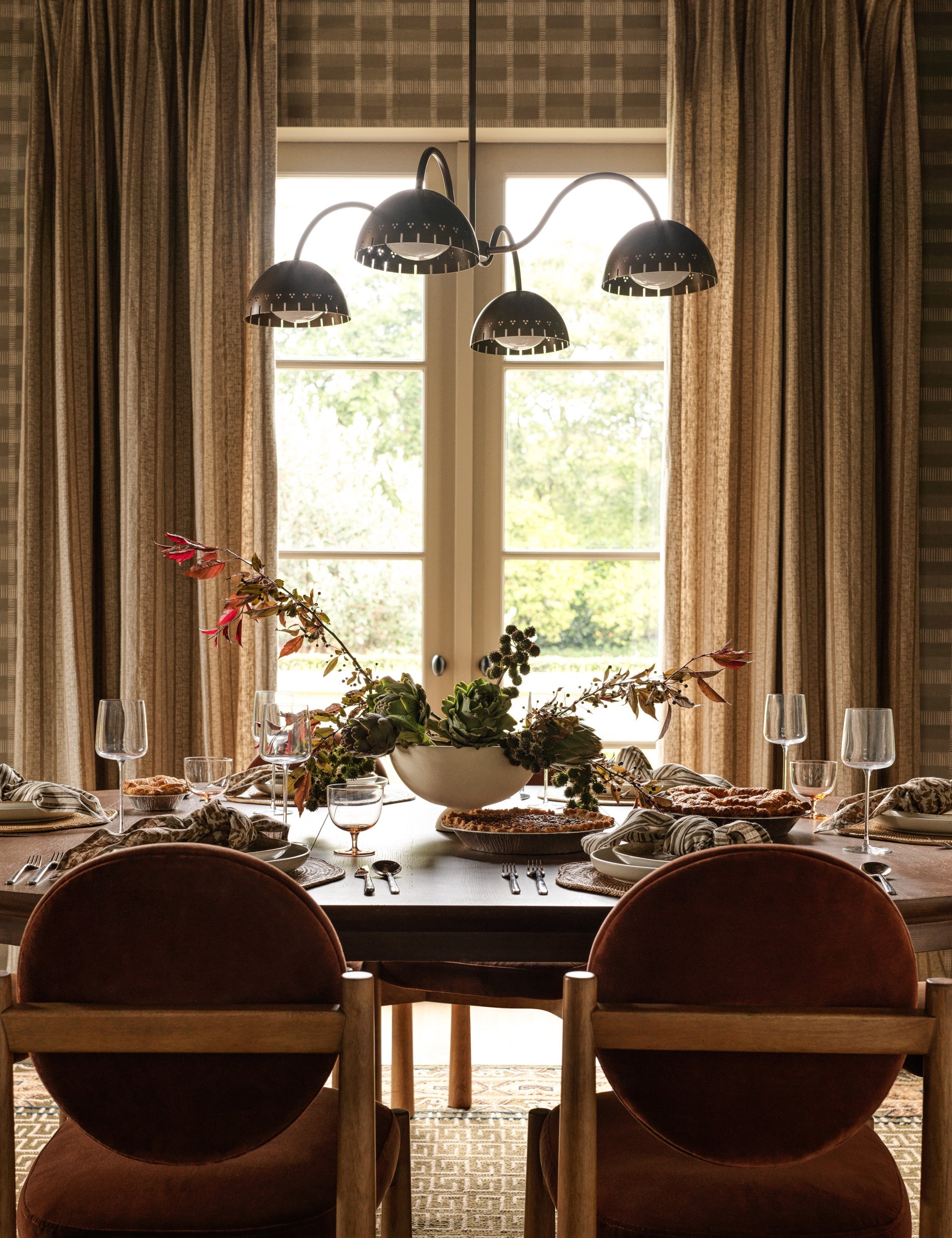 Lustre vintage Auvo en laiton bruni - Laiton bruni