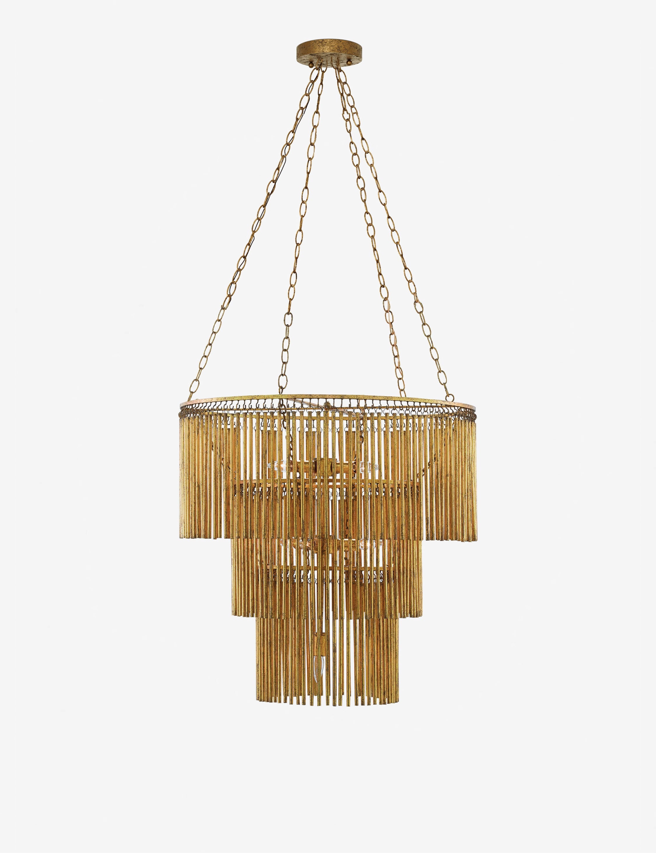Lustre vintage Kei en laiton brossé - Laiton brossé