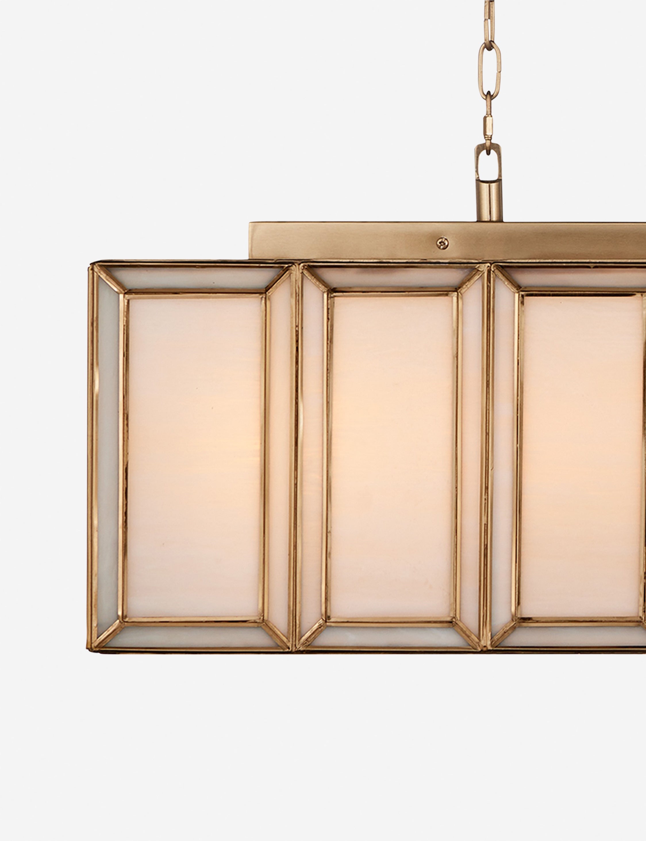 Lustre moderne Zeric en laiton ancien - Laiton ancien