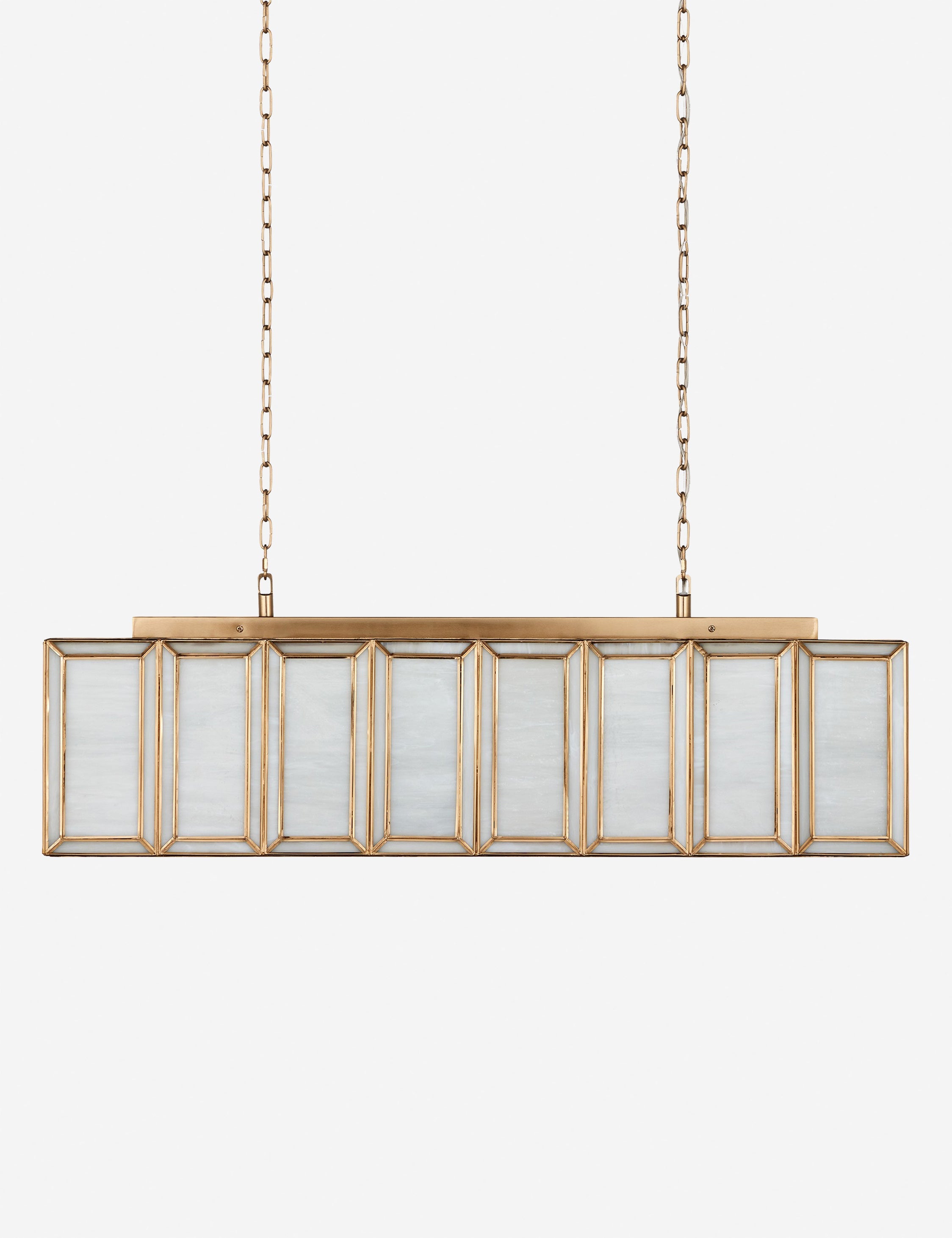 Lustre moderne Zeric en laiton ancien - Laiton ancien