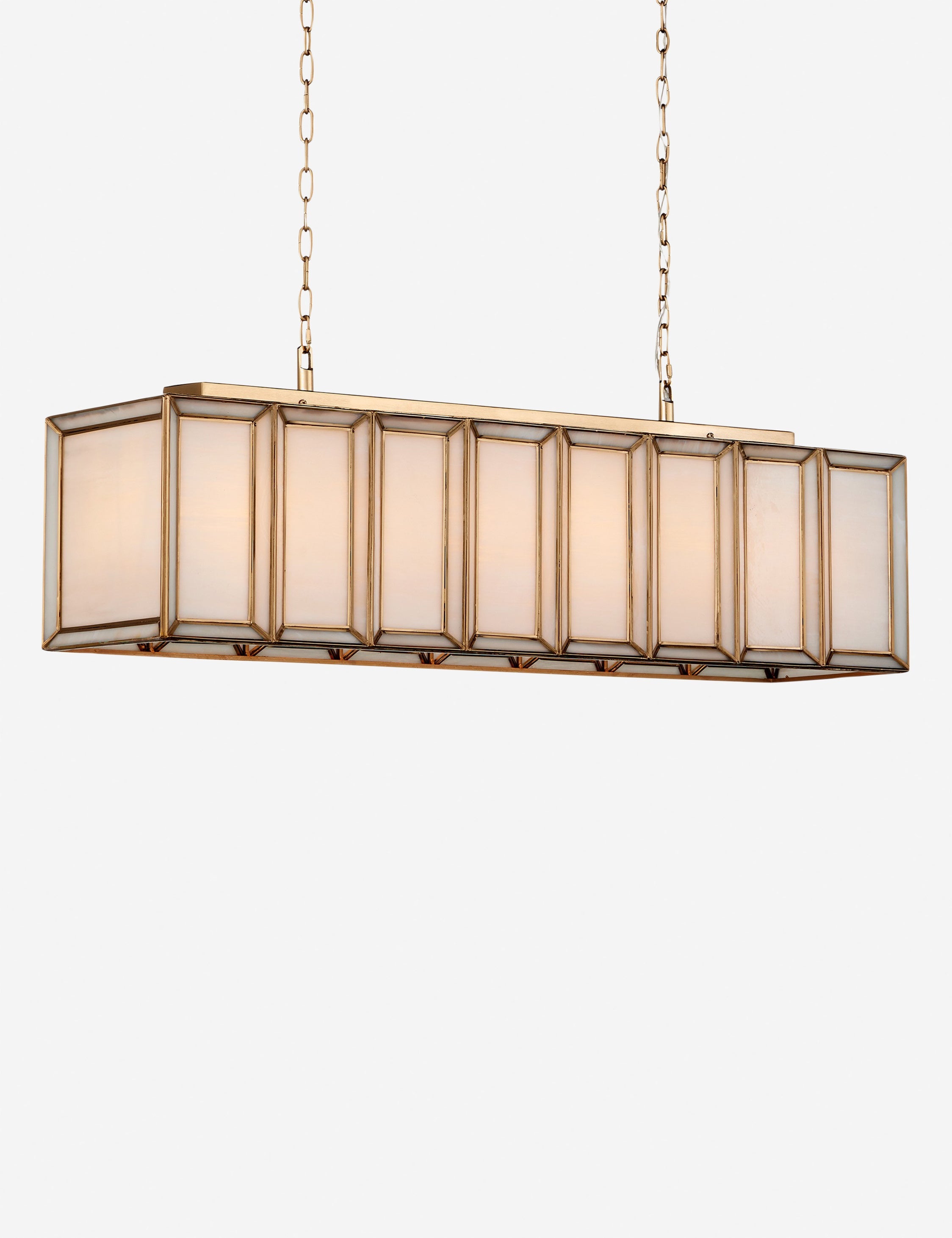 Lustre moderne Zeric en laiton ancien - Laiton ancien