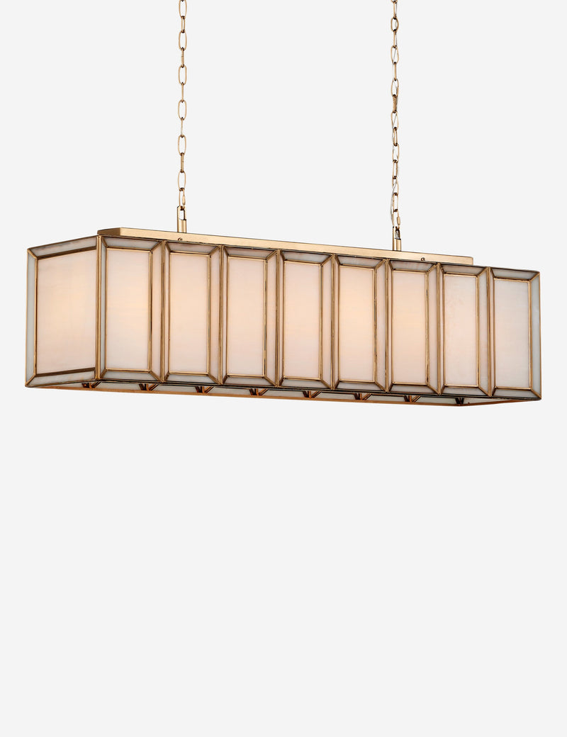 Lustre moderne Zeric en laiton ancien - Laiton ancien