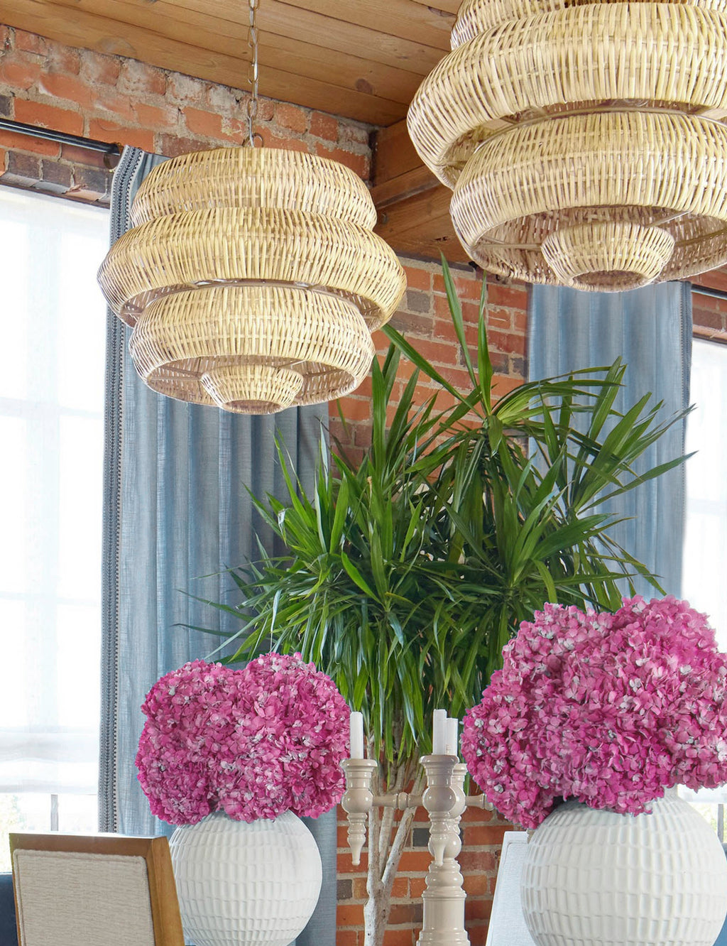 Lustre organique Leighton en blanc - Blanc