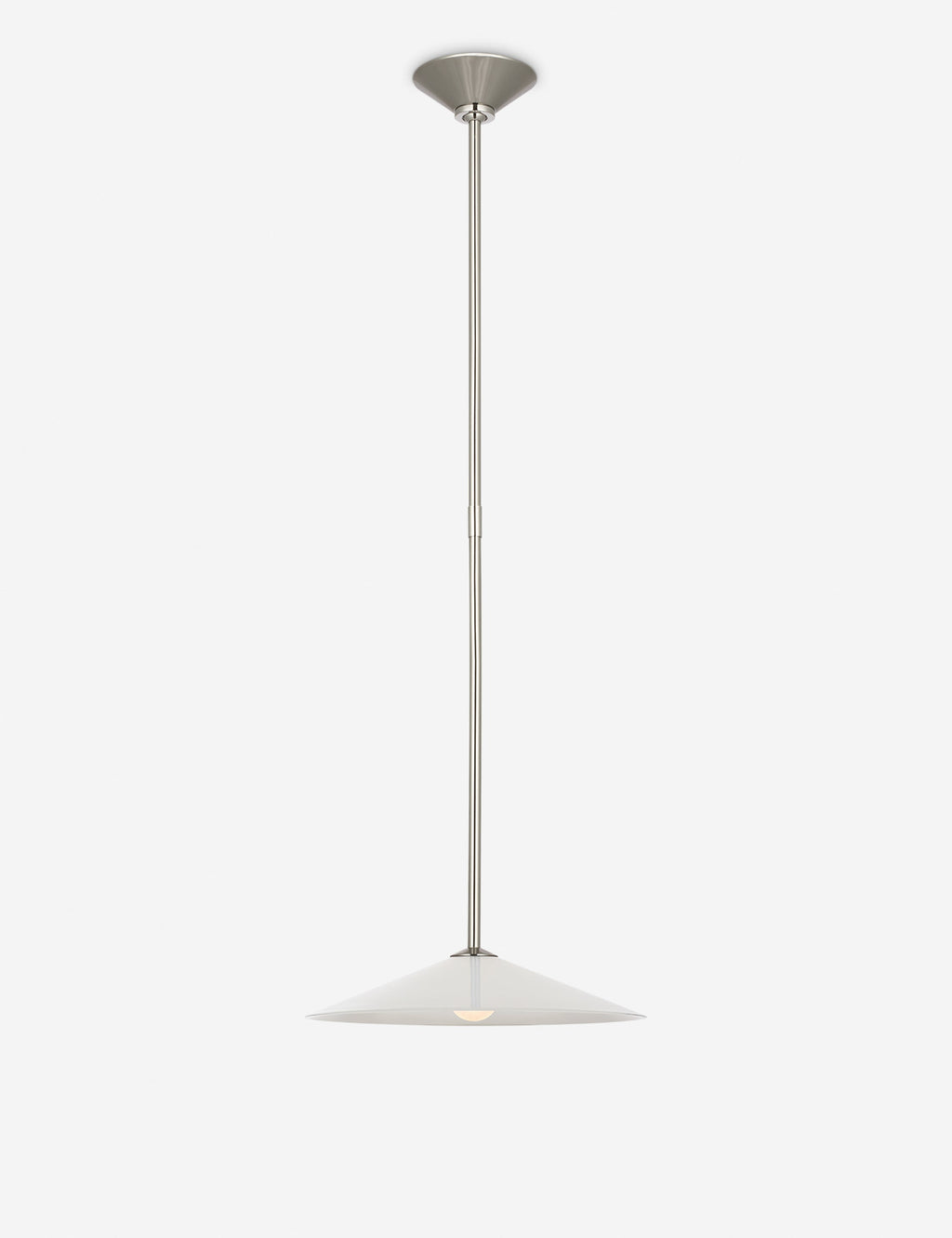 Suspension moderne Geirmund en nickel poli et verre opalin - Nickel poli et verre opalin
