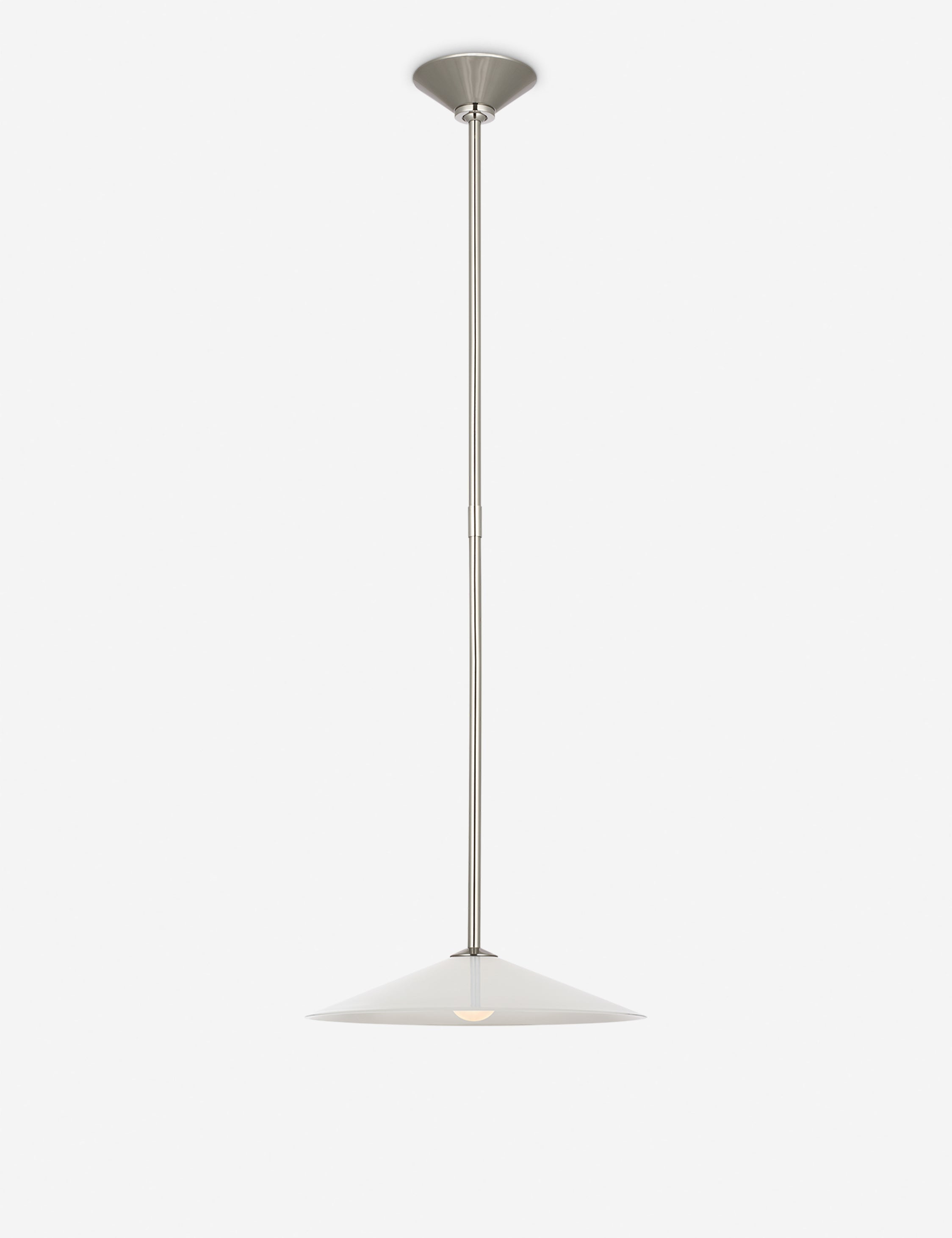 Suspension moderne Geirmund en nickel poli et verre opalin - Nickel poli et verre opalin