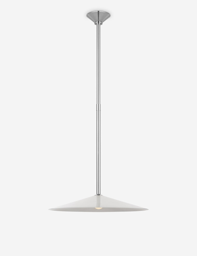 Suspension moderne Geirmund en nickel poli et verre opalin - Nickel poli et verre opalin