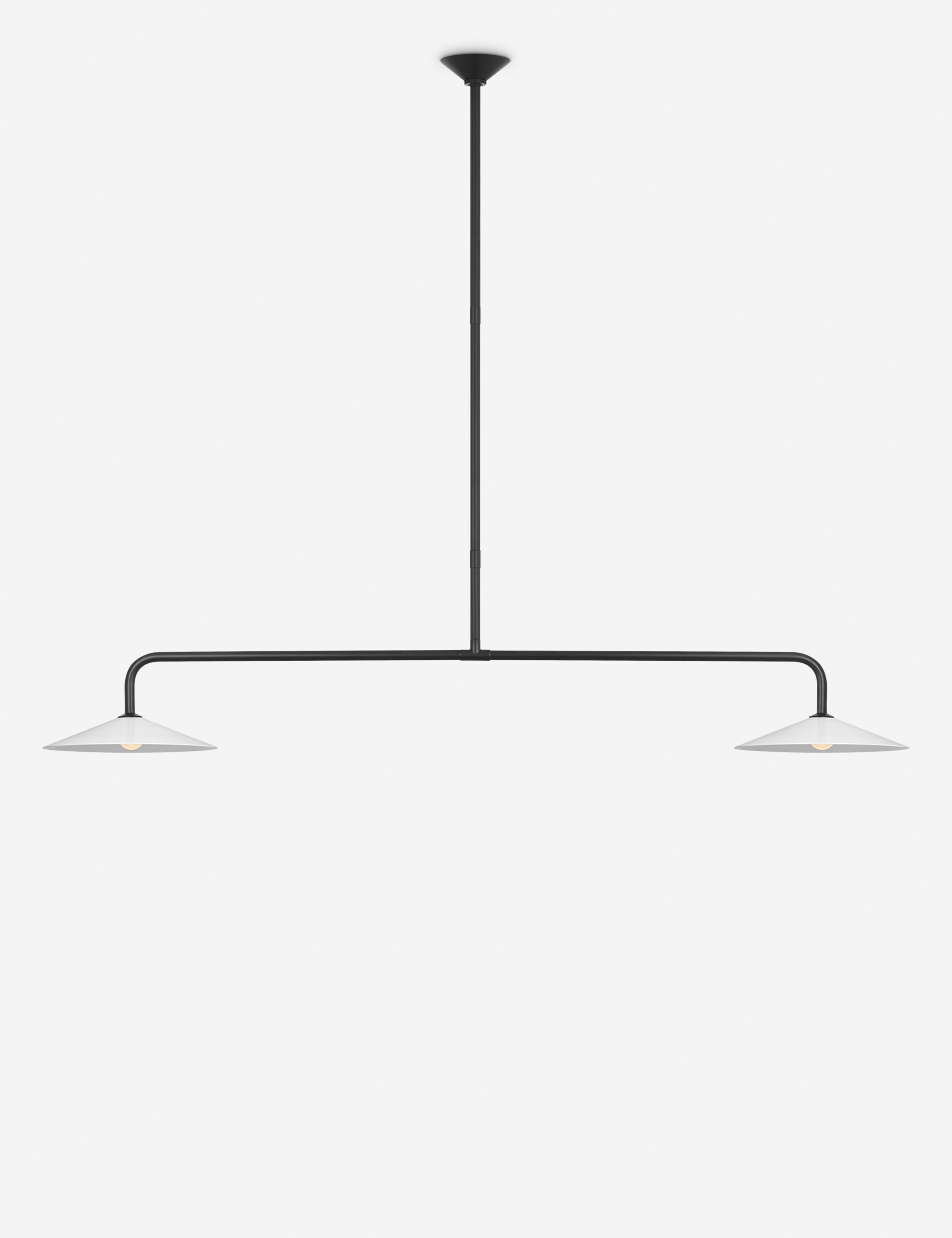 Suspension moderne Geirmund en fer et verre opalin - Fer et verre opalin