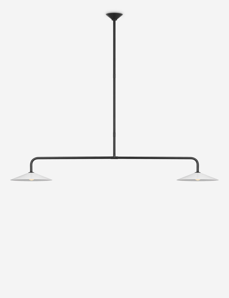 Suspension moderne Geirmund en fer et verre opalin - Fer et verre opalin